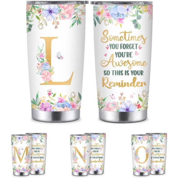 Monogrammed Gifts for Women personalized gifts for women Initial Gifts for Women 20 Oz Insulated Tumbler Christmas Birthday Gifts for Women Letter L Personalized Initial Tumbler