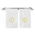 thumbnail image 1 of Monogrammed Hand Towel, Personalized Gift, 16 x 30 Inches - Gold Letter Embroidered with Circle Design on White Towel - Extra Absorbent - 100% Turkish Cotton - Soft Terry Finish - Initial J, 1 of 1