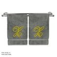 thumbnail image 1 of Monogrammed Hand Towel, Personalized Gift, 16 x 30 Inches - Set of 2 - Gold Embroidered Towel - Extra Absorbent 100% Turkish Cotton - Soft Terry Finish - for Bathroom, Kitchen and Spa - Script X Gray, 1 of 3