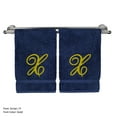 thumbnail image 1 of Monogrammed Hand Towel, Personalized Gift, 16 x 30 Inches - Set of 2 - Gold Embroidered Towel - Extra Absorbent 100% Turkish Cotton - Soft Terry Finish - for Bathroom, Kitchen and Spa - Script X Navy, 1 of 3