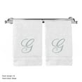 thumbnail image 1 of Monogrammed Hand Towel, Personalized Gift, 16 x 30 Inches - Set of 2 - Silver Embroidered Towel - Extra Absorbent 100% Turkish Cotton- Soft Terry Finish - For Bathroom, Kitchen and Spa- Script G White, 1 of 2