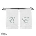 thumbnail image 1 of Monogrammed Hand Towel, Personalized Gift, 16 x 30 Inches - Set of 2 - Silver Embroidered Towel - Extra Absorbent 100% Turkish Cotton- Soft Terry Finish - For Bathroom, Kitchen and Spa- Script C White, 1 of 3