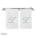 thumbnail image 1 of Monogrammed Hand Towel, Personalized Gift, 16 x 30 Inches - Set of 2 - Silver Embroidered Towel - Extra Absorbent 100% Turkish Cotton- Soft Terry Finish - For Bathroom, Kitchen and Spa- Script Z White, 1 of 3