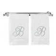 thumbnail image 1 of Monogrammed Hand Towel, Personalized Gift, 16 x 30 Inches - Set of 2 - Silver Embroidered Towel - Extra Absorbent 100% Turkish Cotton- Soft Terry Finish - For Bathroom, Kitchen and Spa- Script B White, 1 of 3