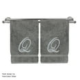 thumbnail image 1 of Monogrammed Hand Towel, Personalized Gift, 16 x 30 Inches - Set of 2 - Silver Embroidered Towel - Extra Absorbent 100% Turkish Cotton- Soft Terry Finish - for Bathroom, Kitchen and Spa- Script Q Gray, 1 of 3