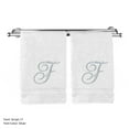 thumbnail image 1 of Monogrammed Hand Towel, Personalized Gift, 16 x 30 Inches - Set of 2 - Silver Embroidered Towel - Extra Absorbent 100% Turkish Cotton- Soft Terry Finish - For Bathroom, Kitchen and Spa- Script F White, 1 of 2
