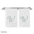 thumbnail image 1 of Monogrammed Hand Towel, Personalized Gift, 16 x 30 Inches - Set of 2 - Silver Embroidered Towel - Extra Absorbent 100% Turkish Cotton- Soft Terry Finish - For Bathroom, Kitchen and Spa- Script W White, 1 of 3