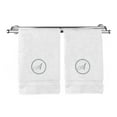 thumbnail image 1 of Monogrammed Hand Towel, Personalized Gift, 16 x 30 Inches - Silver Letter Embroidered with Circle Design on White Towel - Extra Absorbent - 100% Turkish Cotton - Soft Terry Finish - Initial A, 1 of 1