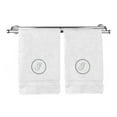 thumbnail image 1 of Monogrammed Hand Towel, Personalized Gift, 16 x 30 Inches - Silver Letter Embroidered with Circle Design on White Towel - Extra Absorbent - 100% Turkish Cotton - Soft Terry Finish - Initial I, 1 of 1
