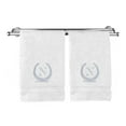 thumbnail image 1 of Monogrammed Hand Towel, Personalized Gift, 16 x 30 Inches - Silver Letter Embroidered with Wreath Design on White Towel - Extra Absorbent - 100% Turkish Cotton - Soft Terry Finish - Initial N, 1 of 1
