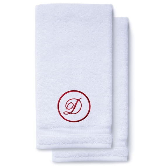 Monogrammed Hand Towels for Bathroom Kitchen Makeup | Personalized Gift for Wedding-Bridal | Custom Luxury Turkish Towel | Spa Collection, Oversized, 16 X 30 Inch, Set of 2