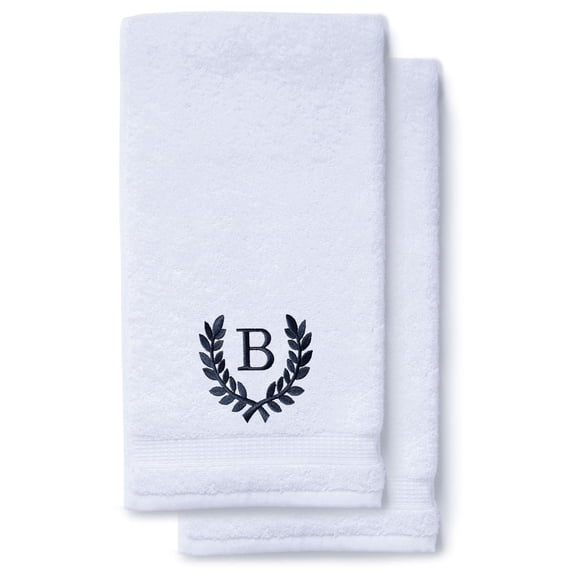 Monogrammed Hand Towels for Bathroom Kitchen Makeup | Personalized Gift for Wedding-Bridal | Roman Font Custom Luxury Turkish Towel | Spa Collection, Oversized, 16 X 30 Inch, Set of 2