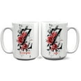 thumbnail image 1 of Monogrammed Initial Z Coffee Mug for Women, Personalized 11oz 15oz Ceramic Cup, Custom Letter Gift Idea for Mom, Friend, 1 of 6