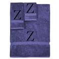 thumbnail image 1 of Monogrammed Towel Set, Personalized Gift, Set of 3- Black Block Letter Embroidered Towel - Extra Absorbent 100% Turkish Cotton - Soft Terry Finish - Initial Z Navy, 1 of 1