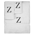 thumbnail image 1 of Monogrammed Towel Set, Personalized Gift, Set of 3- Black Block Letter Embroidered Towel - Extra Absorbent 100% Turkish Cotton - Soft Terry Finish - Initial Z White, 1 of 1