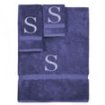 thumbnail image 1 of Monogrammed Towel Set, Personalized Gift, Set of 3- Silver Block Letter Embroidered Towel - Extra Absorbent 100% Turkish Cotton - Soft Terry Finish - Initial S Navy, 1 of 1