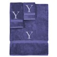 thumbnail image 1 of Monogrammed Towel Set, Personalized Gift, Set of 3- Silver Block Letter Embroidered Towel - Extra Absorbent 100% Turkish Cotton - Soft Terry Finish - Initial Y Navy, 1 of 1