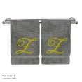 thumbnail image 1 of Monogrammed Washcloth Towel, Personalized Gift, 13x13 Inches - Set of 2 - Gold Script Embroidered Towel - Extra Absorbent 100% Turkish Cotton - Soft Terry Finish - Initial Z Gray Towels, 1 of 3