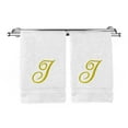 thumbnail image 1 of Monogrammed Washcloth Towel, Personalized Gift, 13x13 Inches - Set of 2 - Gold Script Embroidered Towel - Extra Absorbent 100% Turkish Cotton - Soft Terry Finish - Initial I White, 1 of 3