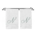 thumbnail image 1 of Monogrammed Washcloth Towel, Personalized Gift, 13x13 Inches - Set of 2 - Silver Script Embroidered Towel - Extra Absorbent 100% Turkish Cotton - Soft Terry Finish - Initial N White, 1 of 3
