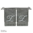 thumbnail image 1 of Monogrammed Washcloth Towel, Personalized Gift, 13x13 Inches - Set of 2 - Silver Script Embroidered Towel - Extra Absorbent 100% Turkish Cotton - Soft Terry Finish - Initial Z Gray, 1 of 3