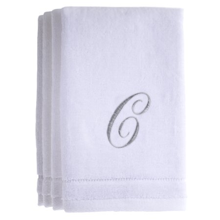 Monogrammed White Fingertip Towels Set of 4