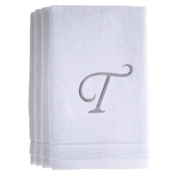 Monogrammed White Fingertip Towels Set of 4