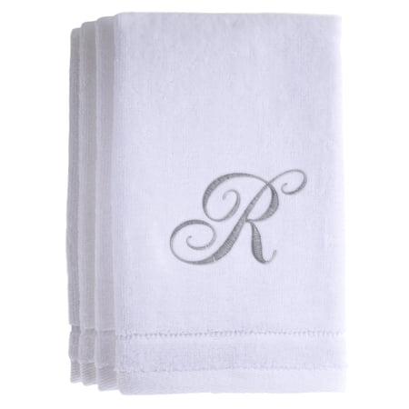 Monogrammed White Fingertip Towels Set of 4