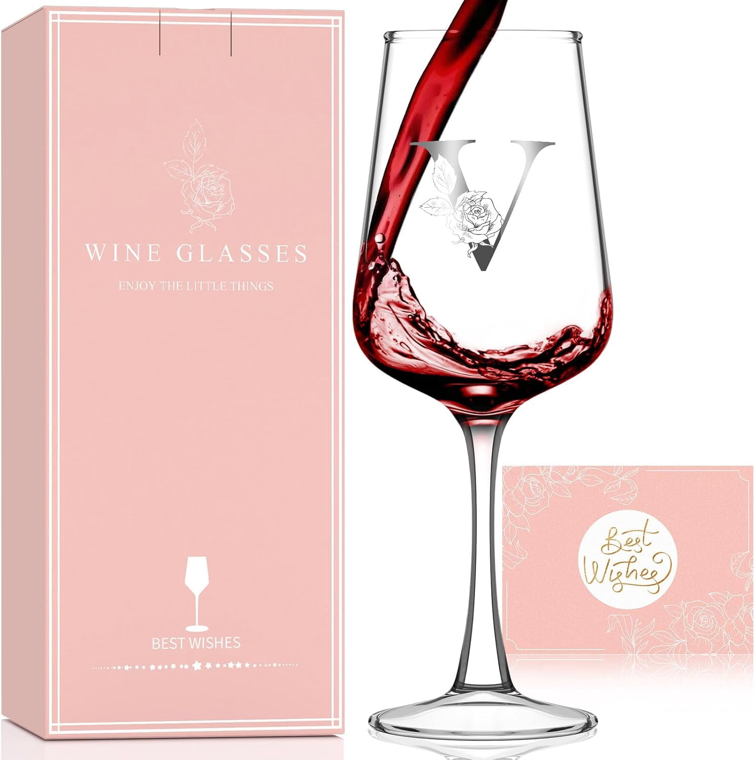 Monogrammed Wine Glass Gifts for Women - Personalized A-Z Wine Glasses ...
