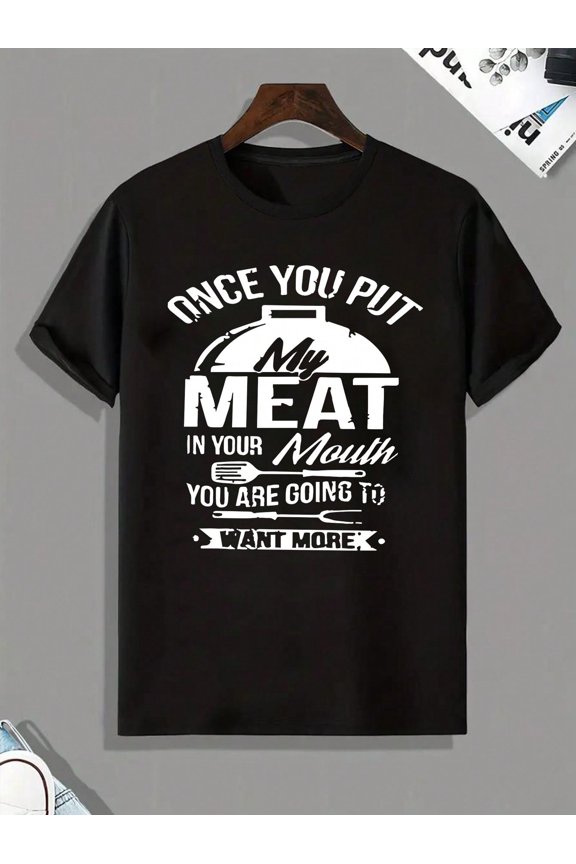 Monogrammed and creative print tops, Men's summer fashion casual T-shirt