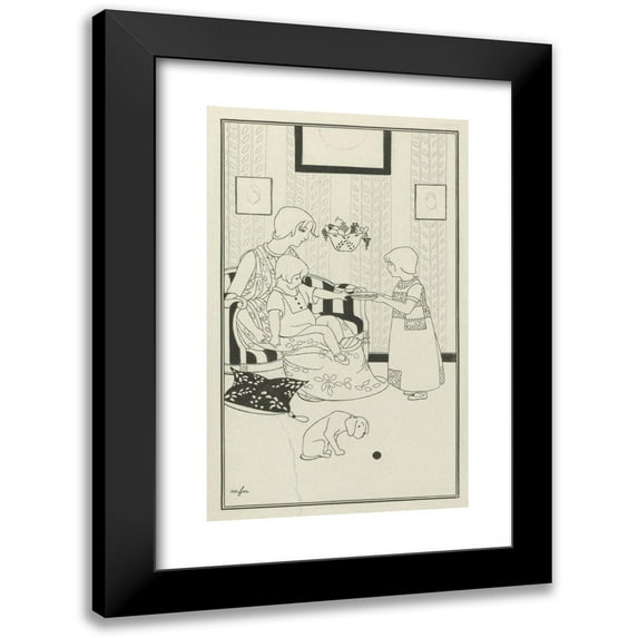 Monogrammist MFN 16x24 Black Modern Framed Museum Art Print Titled - Journal of Ladies and Fashions, Parisian Costumes, 1914, No. 137 (1914)