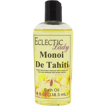 Monoi de Tahiti Bath Oil - Scented Body Oil - Relaxing & Moisturizing Bathing Oil - Fragrance Body Oil For Dry & Rough Sensitive Skin - 4 oz