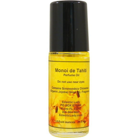 Monoi de Tahiti Perfume Oil, 1.0 Oz Portable Roll-On Fragrance