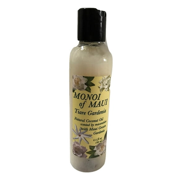 Monoi of Maui Tiare Gardenia Natural Coconut Oil for Skin, Hair, Tanning, & Massage