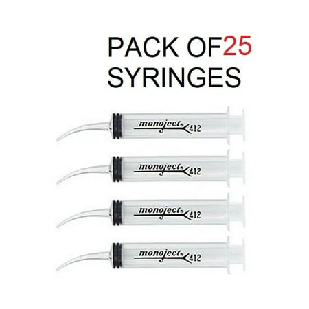 Monoject Curved Tip Irrigation Syr!enge 12 mL 25/Pk