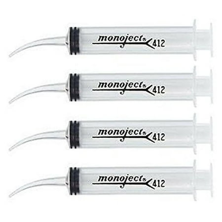 Monoject Curved Tip Syringe - 12mL Pack of 4
