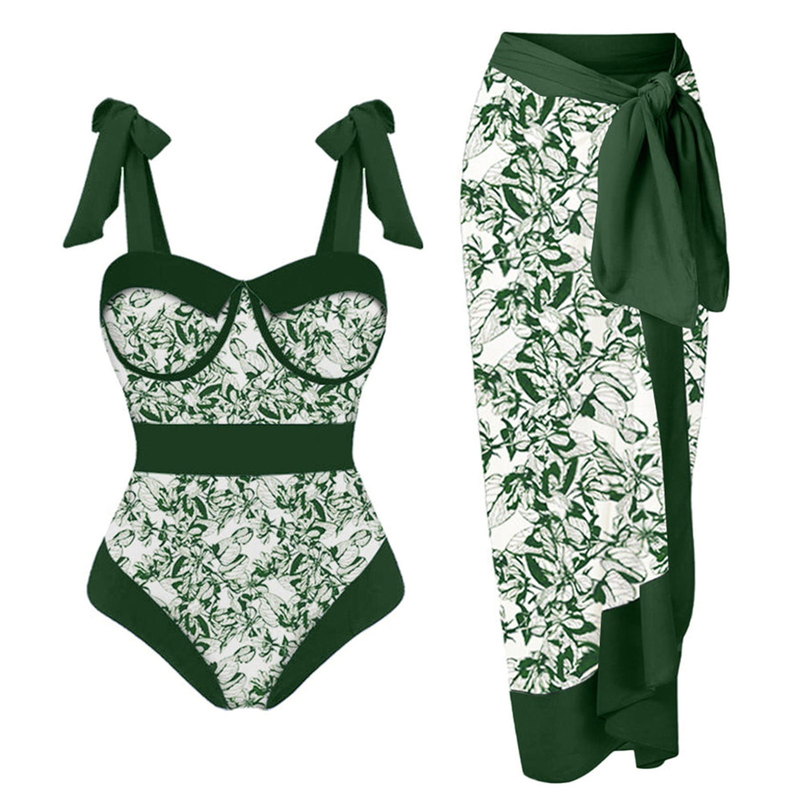 Monokini Women Suit Bathing Swimsuit High Waist Up Wrap Swimwear Push