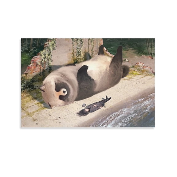 Monokubo Artist Supernatural Animal Artwork Canvas Art Poster and Wall Art Picture Print Modern Family bedroom Decor Posters 08x12inch(20x30cm)