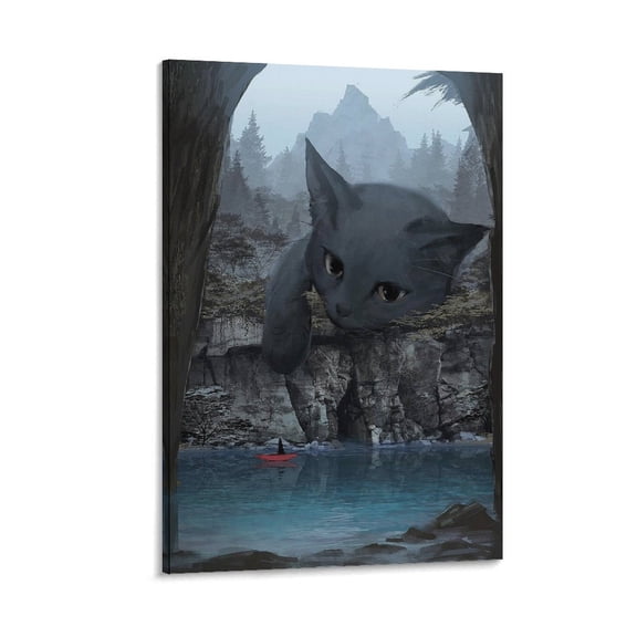 Monokubo Artist Supernatural Animal Painting Japanese Wall Art Poster Gifts Bedroom Prints Home Decor Hanging Picture Canvas Painting Posters 08x12inch(20x30cm)