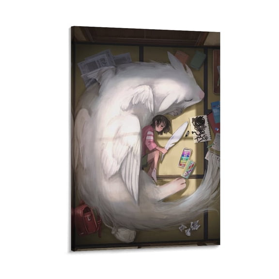 Monokubo Supernatural Animal Artist Painting Canvas Art Poster and Wall Art Picture Print Modern Family bedroom Decor Posters 08x12inch(20x30cm)