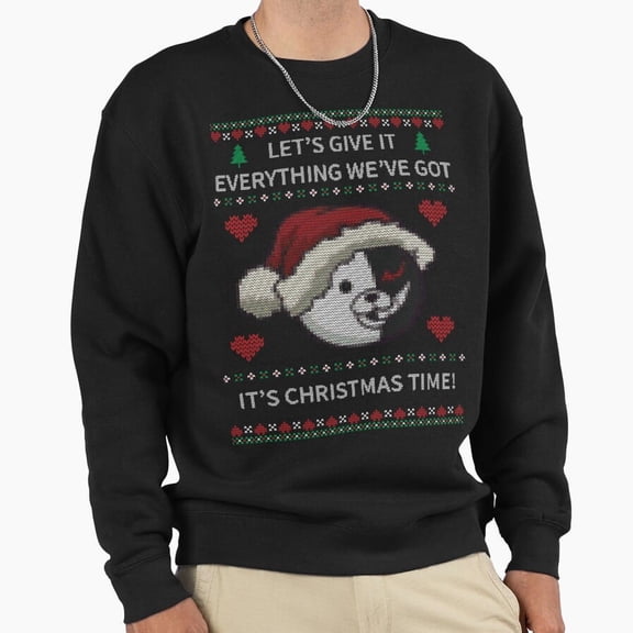 Monokuma Bear Danganronpa Anime Video Game Ugly Christmas Sweater Art Sweatshirt, for men & women, up to size 5XL