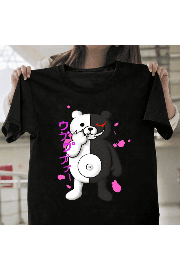 Monokuma Danganronpa Bear Anime Game Fan Fun Graphic Art Unisex T-Shirt, for men & women, up to size 5XL.