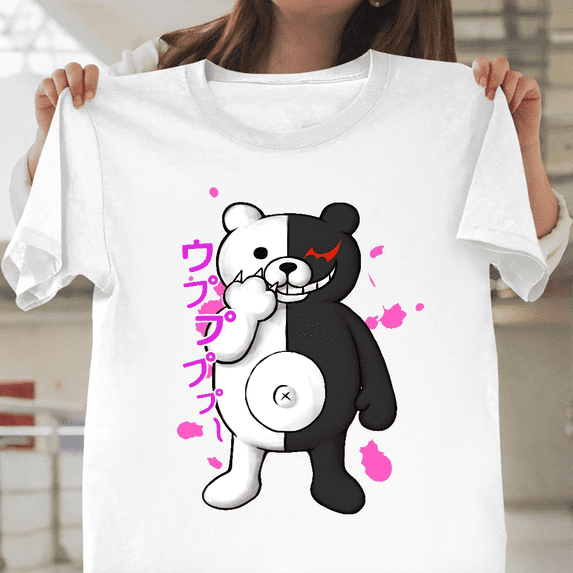Monokuma Danganronpa Bear Anime Game Fan Fun Graphic Art Unisex T-Shirt, for men & women, up to size 5XL.