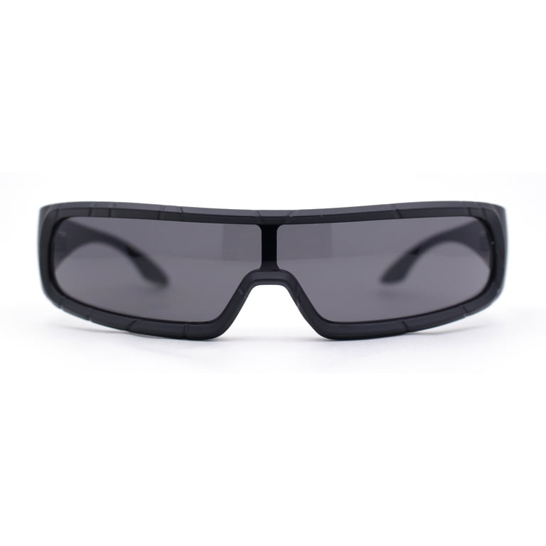 Monolens Narrow Shield Cyclops Wrap Robotic Plastic Sunglasses All