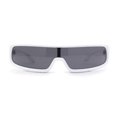thumbnail image 1 of Monolens Narrow Shield Cyclops Wrap Robotic Plastic Sunglasses White - Black, 1 of 4