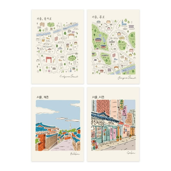 Monolike A5 Stitch Line Note Seoul 4P A SET - Academic Notebook, Line Notebook, 48page