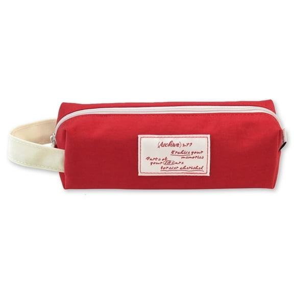 Monolike Archive Block Pen Case, Scarlet red - Pencil Pouch, Portable Pencil Bag, Pencil Case, Office Pouch case