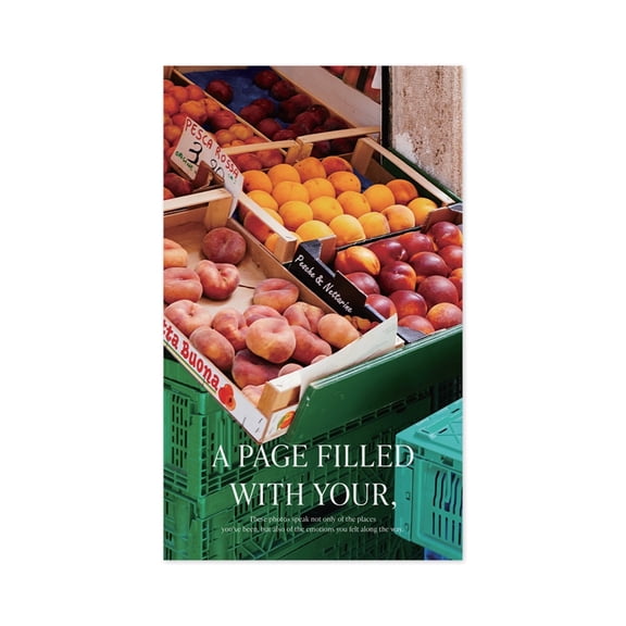 Monolike Capture The Life PVC Handy Notebook, Fruit Store - Exposed Binding, PVC Cover, Academic, Journal, Diary, 160 Pages, for Adults