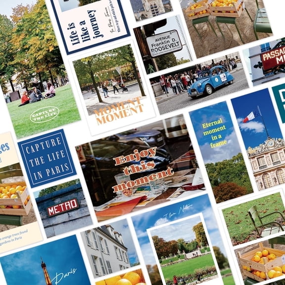 Monolike Capture The Life Sticker pack, Paris (102Pcs) - Variety pack, Journal, Scrapbook, Waterproof, Fancy Sticker