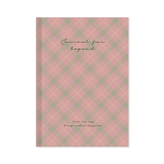 Monolike Beyond Check Series 2 Hardcover Lined Notebook, Pink, 192 Pages, B6 Size, Academic Journal for Adults